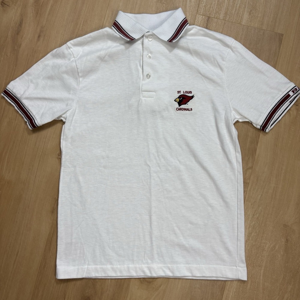 Vintage BIKE St Louis Cardinals Polo Short Sleeve Shirt Small USA Single Stitch - Picture 2 of 8